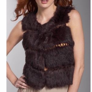 BCBG Max Azria Fur with Open Crochet Rows